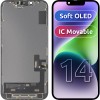 Display cu Touchscreen MP compatibil cu Apple iPhone 14, cu Rama, Versiune Soft FHD OLED IC Movable, Negru