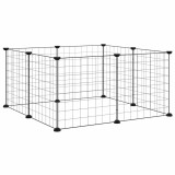 Cumpara ieftin Cusca pentru animale de companie cu 8 panouri, neagra, 70x70x35 cm, otel