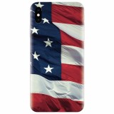 Husa silicon pentru Apple Iphone X, American Flag Illustration