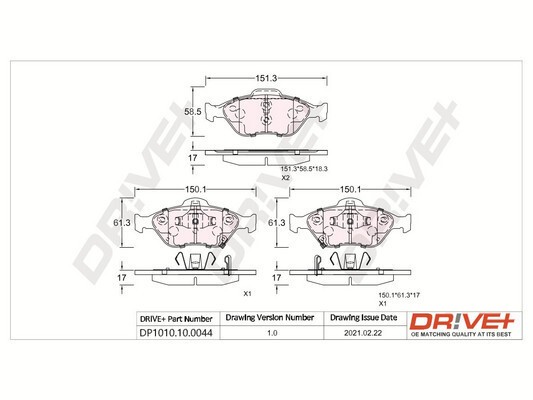 Dr!ve+ DP1010.10.0044 set placute frana,frana disc