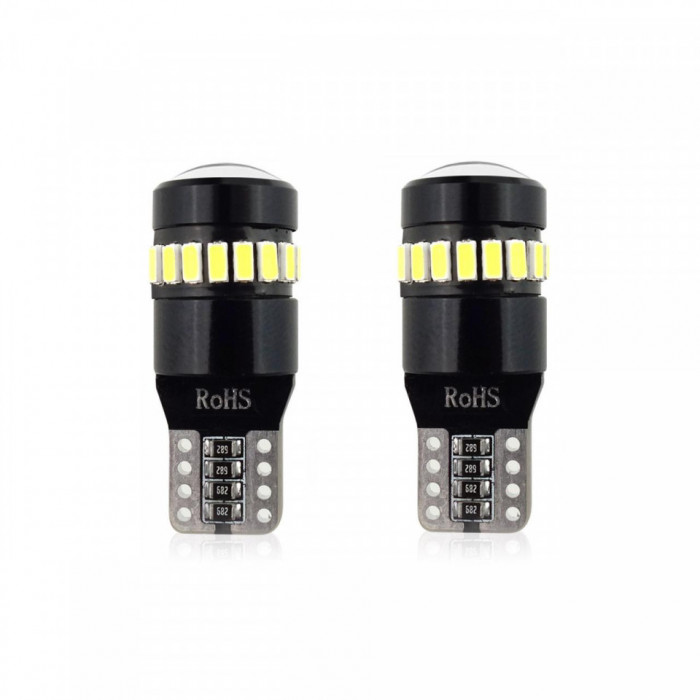 Set becuri auto cu LED CANBUS compatibil T10 W5W 19 SMD Alb 12V, destinat