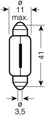 Bec 12V C10w Original Set 10 Buc Osram 64977 6411
