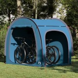 vidaXL Cort pentru depozitare biciclete cu acoperiș cu depozitare cu aerisire de aer Albastru