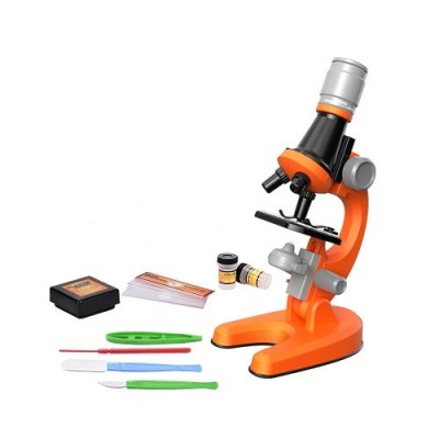Set microscop pentru copii 100x -1200x - Portocaliu foto