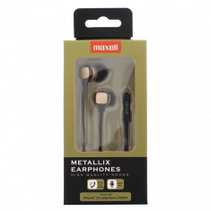 Casti in ear Metallix Maxell, 3.5 mm, microfon, Auriu foto
