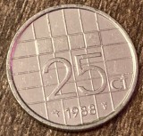 C50 - Moneda foarte veche - Olanda - 25 centi - 1988