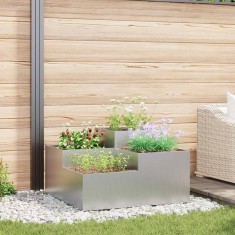 vidaXL Vază pentru Grădină Argintiu 100 x 100 x 48 cm Oțel galvanizat