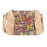 Geanta dama crossbody din pluta Peisaj urban