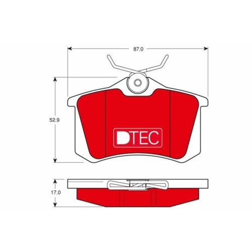 Set placute frana spate TRW, Audi; Citroen; DS; Ford; Peugeot; Renault; Seat; Skoda; VW, spate; Pt. numar PR : 1KT; Pentru diametru diSC frana [mm] :