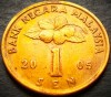 Moneda exotica 1 SEN - MALAEZIA, anul 2005 * cod 4373 = A.UNC, Asia