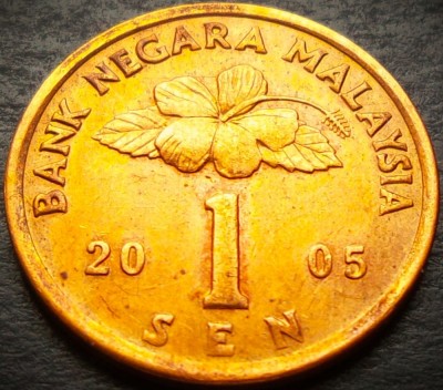Moneda exotica 1 SEN - MALAEZIA, anul 2005 * cod 4373 = A.UNC foto