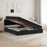 Cumpara ieftin Pat cu storage cu headboard Negru 180 x 200 cm Catifea