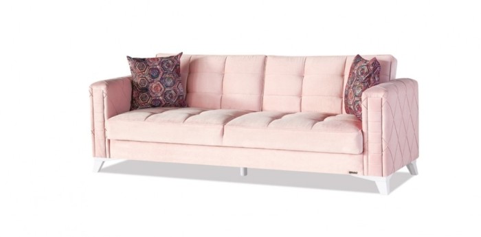 Canapea Extensibila Cu Lada De Depozitare 3 Locuri Ikon Rose K3