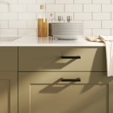 vidaXL M&acirc;nere de dulap, 10 buc., negru, 96 mm, oțel inoxidabil