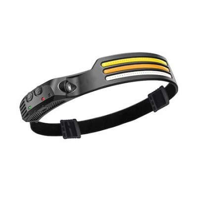 Lanterna frontala LED cu 3 benzi,baterie 1200 mAh,800 lumeni,3 culori LED foto