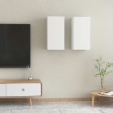 vidaXL Comode TV, 2 buc., alb, 30,5x30x60 cm, PAL