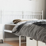 VidaXL Tăblie de pat metalică, alb, 140 cm