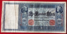 Germania 100 Mark 1909 seria 366 (dimensiune mare 207x102 mm) ** foto