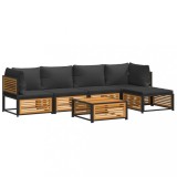 Set de canapele gradina cu perne, 6 piese, lemn masiv acacia