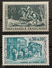 BC244, Franta, 2 timbre ziua timbrelor foto