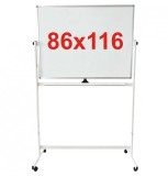 Tabla magnetica multifunctionala pe stand mobil 86x116 cm, 2 fete, reglabila pe inaltime, rama aluminiu, 7 ani garantie