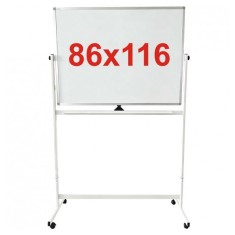 Tabla magnetica multifunctionala pe stand mobil 86x116 cm, 2 fete, reglabil pe inaltime 3 puncte, Extra (7 ani garantie)