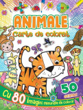 Animale. Carte de colorat cu peste 50 abțibilduri - Paperback brosat - Flamingo