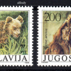IUGOSLAVIA 1987, Fauna, WWF, serie neuzata, MNH