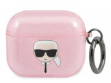 Karl Lagerfeld KLA3UKHGP Acoperișul AirPods 3 roz/pink Glitter Karl`s Head Karl`s Head