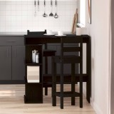 Masă Bar vidaXL Stejar Negru 100x50x101.5 cm cu Rafturi Depozitare, Living/Dining, Lemn Masiv, Design Modern