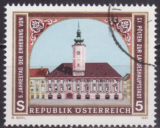 Austria 1991 - St.Polten 1v.stampilat,perfecta stare(z)