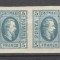 Romania.1865 Principele Cuza in oval 5 Par. albastru h.vargata pereche XR.18