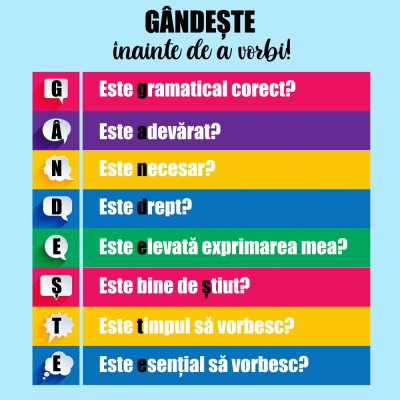 Sticker Gandeste inainte de a vorbi - 125x125 cm foto