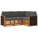vidaXL Seturi de canapele cu pernă 4 pcs Lemn Solid de Acacia 3384283