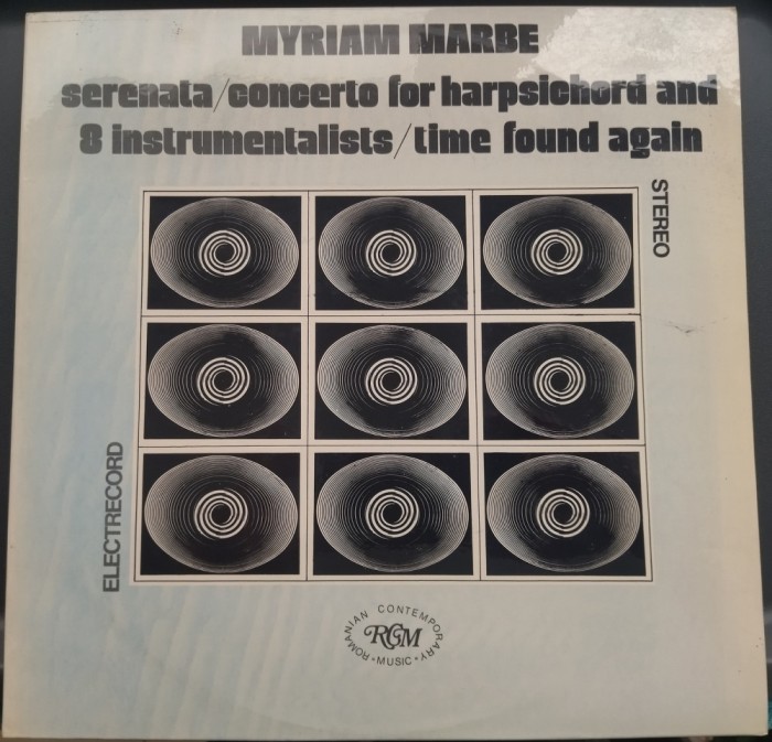DISC LP RCM: MYRIAM MARBE - SERENATA / CONCERTO FOR HARPSICHORD AND 8 INSTRUMENTALISTS / TIME FOUND AGAIN (ST-ECE02105 / 1983)