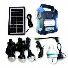 Kit cu Panou Solar 6V4A 3 Becuri, Radio FM USB MP3 GdLite GD1000A foto