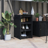 Dulap bucatarie de exterior negru, 55x55x92 cm, lemn masiv pin GartenMobel Dekor, vidaXL