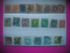 HOPCT LOT NR 623 SCANDINAVIA-SUEDIA-NORVEGIA-DANEMARCA 21 TIMBRE VECHI-STAMPILAT