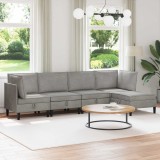 vidaXL Set de mobilier pentru living 5 pcs Gri deschis Catifea 3413731