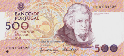 Bancnota Portugalia 500 Escudos 1992 - P180d UNC foto