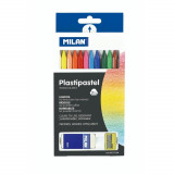 Cumpara ieftin Set 12 Creioane Colorate Cerate MILAN, Ascutitoare si Radiera Incluse, Corp din Plastic Hexagonal, 12 Culori Diferite, Set Creioane Cerate, Creioane C