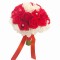 Buchet de Flori Eventissimi - 29 Trandafiri si 6 hortensii, Rosu Alb