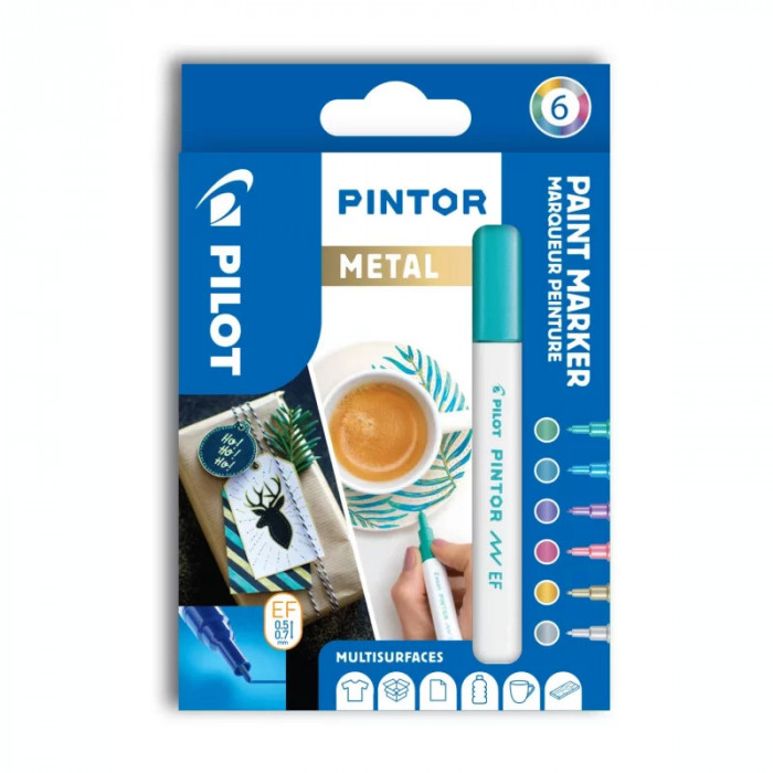 Set Markere Pintor metal mix 6 culori EF Pilot