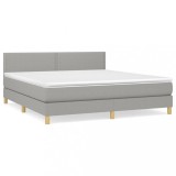 Cumpara ieftin Pat continental, gri deschis, 180x200 cm, material textil