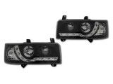 Set faruri tuning VW Transporter (T4) Multivan 07.1990-03.2003 BestAutoVest partea Dreapta+Stanga daytime running light, tip bec H1+H1, negru-transpa