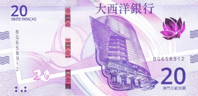 Bancnota Macao 20 Patacas 2020 (2024) - P91 UNC ( Banco Nacional Ultramarino ) foto