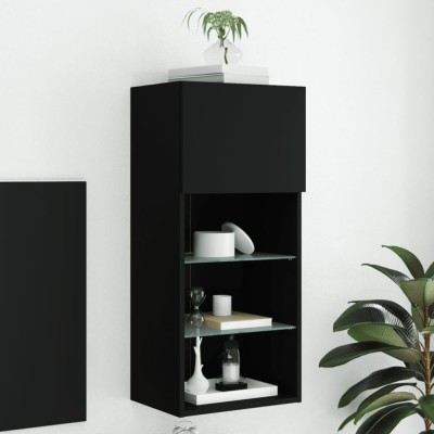 Gossi comoda tv cu lumini led, negru, 40,5x30x90 cm foto