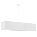 Candelabru Santa Alb, Țesătură/Sticlă/Oțel, 5 Becuri Dreptunghiulare Minimalist De Interior