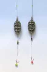 Set 2 monturi method feeder cu bait band pentru fixarea momelii,70-80gr