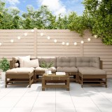 VidaXL Set mobilier grădină cu perne, 7 piese, maro miere lemn masiv 3185951